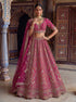 Pink Silk Lehenga Choli - Front View | Samyak Fashion