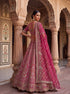 Pink Silk Lehenga Choli - Back View | Samyak Fashion