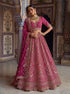 Pink Silk Lehenga Choli - Detail View | Samyak Fashion