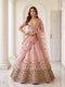 Pink Silk Lehenga Choli - Front View | Samyak Fashion