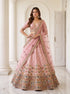 Pink Silk Lehenga Choli - Front View | Samyak Fashion