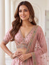 Pink Silk Lehenga Choli - Side View | Samyak Fashion