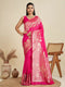 Pink Soft Kanjivaram Silk Traditional Function Wear Soft Kanjivaram Silk Saree Collection With Blouse - Front View | Samyak Fashion
