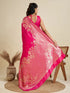 Pink Soft Kanjivaram Silk Traditional Function Wear Soft Kanjivaram Silk Saree Collection With Blouse - Detail View | Samyak Fashion