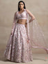 Pink Soft Net Lehenga Choli - Front View | Samyak Fashion