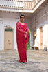 Pink Soft Pashmina Silk Designer Function Wear Saree Collection With Blouse - Back View | Samyak Fashion