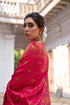 Pink Soft Pashmina Silk Designer Function Wear Saree Collection With Blouse - Close-up View | Samyak Fashion