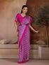 Pink Soft Satin Georgette Elegant Party Wear Saree Collection With Blouse - Back View | Samyak Fashion