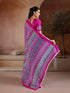 Pink Soft Satin Georgette Elegant Party Wear Saree Collection With Blouse - Detail View | Samyak Fashion