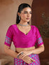 Pink Soft Satin Georgette Elegant Party Wear Saree Collection With Blouse - Full View | Samyak Fashion