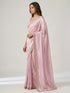 Pink Space Silk Elegant Party Wear Saree Collection With Blouse - Back View | Samyak Fashion