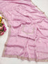 Pink Space Silk Elegant Party Wear Saree Collection With Blouse - Side View | Samyak Fashion