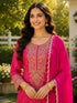 Pink Viscose Jacquard Silk Salwar Suit - Detail View | Samyak Fashion
