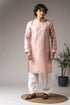 Pink Viscose Mens Kurta With Payjama - Front View | Samyak Fashion