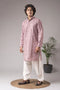 Pinkish Purple Viscose Mens Kurta With Payjama - Front View | Samyak Fashion