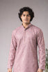 Pinkish Purple Viscose Mens Kurta With Payjama - Side View | Samyak Fashion