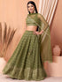 Pista Georgette Lehenga Choli - Front View | Samyak Fashion