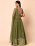 Pista Georgette Lehenga Choli - Back View | Samyak Fashion