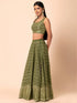 Pista Georgette Lehenga Choli - Close-up View | Samyak Fashion