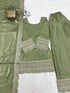 Pista Glass Roman Silk Elementary Suit - Styled View | Samyak Fashion