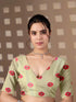 Pista Green Soft Satin Georgette Saree With Blouse - Styled View | Samyak Fashion