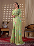 Pista Monsoon Georgette Silk Party Wear Saree With Blouse - Back View | Samyak Fashion