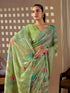 Pista Monsoon Georgette Silk Party Wear Saree With Blouse - Full View | Samyak Fashion