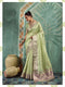 Pista Tissue Cotton Party Wear Saree With Blouse - Front View | Samyak Fashion