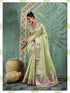 Pista Tissue Cotton Party Wear Saree With Blouse - Front View | Samyak Fashion