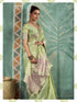 Pista Tissue Cotton Party Wear Saree With Blouse - Side View | Samyak Fashion
