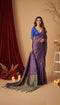 Purple Art Silk Saree With Blouse - Front View | Samyak Fashion
