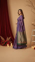 Purple Art Silk Saree With Blouse - Detail View | Samyak Fashion