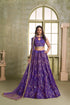 Purple Butterfly Net Lahenga Choli - Front View | Samyak Fashion