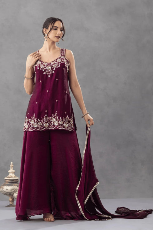 Purple Chartin Salwar Suits - Front View | Samyak Fashion