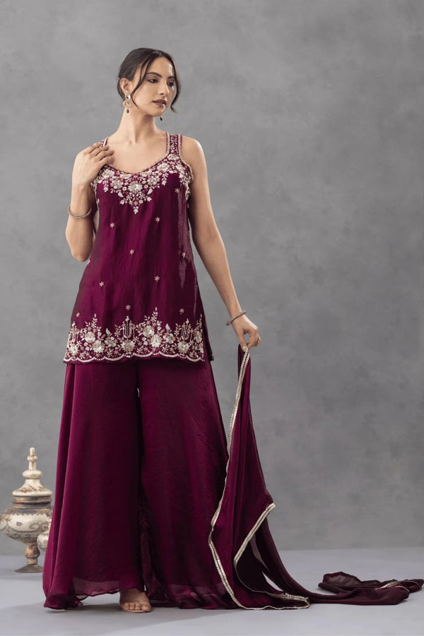 Purple Chartin Salwar Suits - Front View | Samyak Fashion