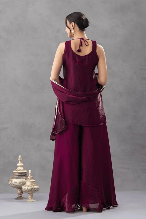 Purple Chartin Salwar Suits - Back View | Samyak Fashion