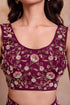 Purple Chinon Elegant Party Wear Ready To Wear Saree Collection With Blouse - Close-up View | Samyak Fashion