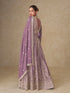 Purple Chinon Gown With Dupatta With Dupatta - Back View | Samyak Fashion