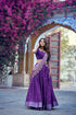 Purple Chinon Lehenga Choli Ethnic - Back View | Samyak Fashion