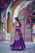 Purple Chinon Lehenga Choli Ethnic - Side View | Samyak Fashion