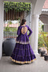 Purple Cora Cotton Lahenga Choli - Back View | Samyak Fashion
