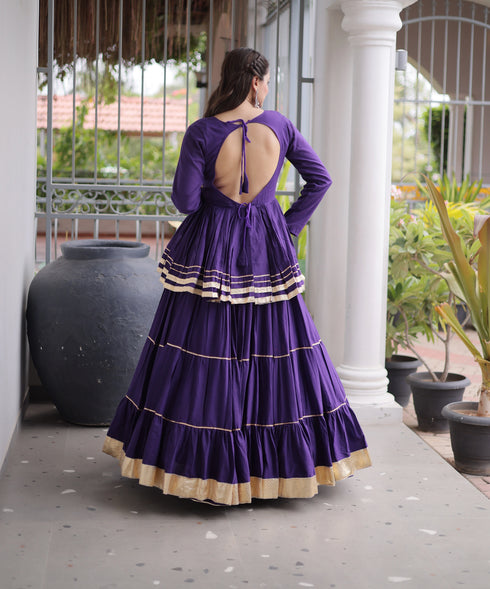 Purple Cora Cotton Lehenga Choli - Styled View | Samyak Fashion