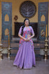 Purple Cosmos Silk Lehenga Choli - Front View | Samyak Fashion