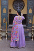 Purple Cosmos Silk Lehenga Choli - Back View | Samyak Fashion