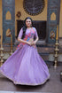 Purple Cosmos Silk Lehenga Choli - Detail View | Samyak Fashion