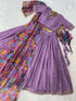 Purple Cosmos Silk Lehenga Choli - Close-up View | Samyak Fashion