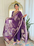 Purple Cotton Blend Salwar Suit - Back View | Samyak Fashion