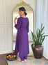 Purple Cotton Blend Salwar Suit - Side View | Samyak Fashion