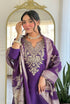 Purple Cotton Blend Salwar Suit - Close-up View | Samyak Fashion