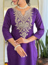 Purple Cotton Blend Salwar Suit - Full View | Samyak Fashion